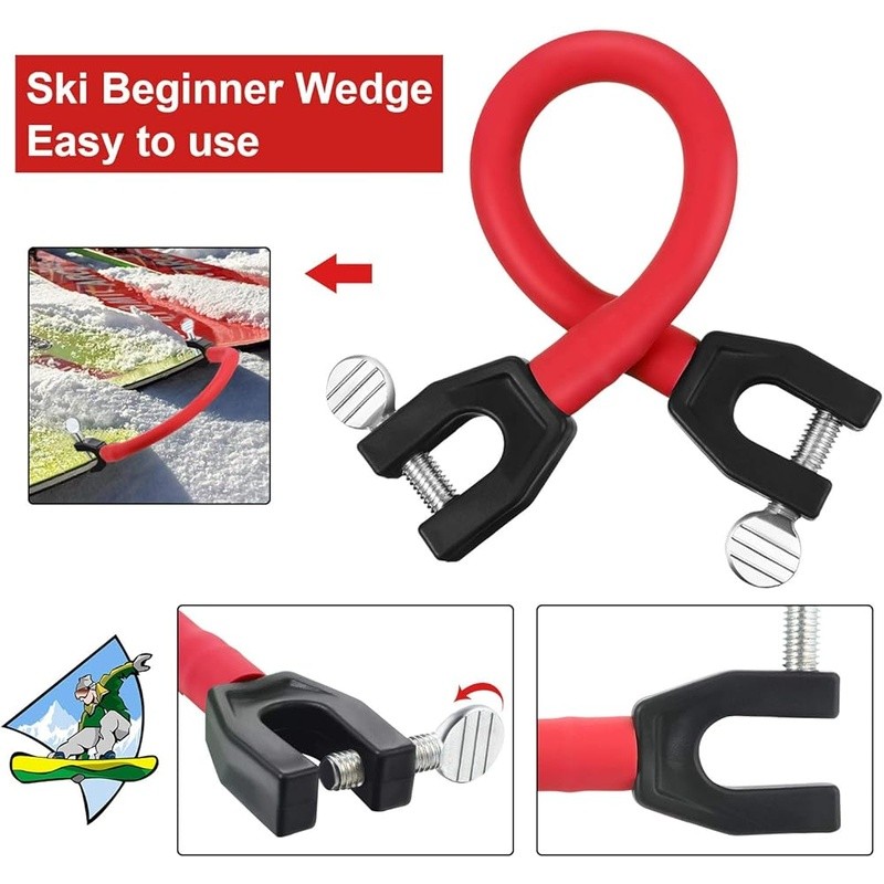 Ski Tip Connectors Set Kids Beginner Skiing Aid Durable Adjustable BungeeClamp