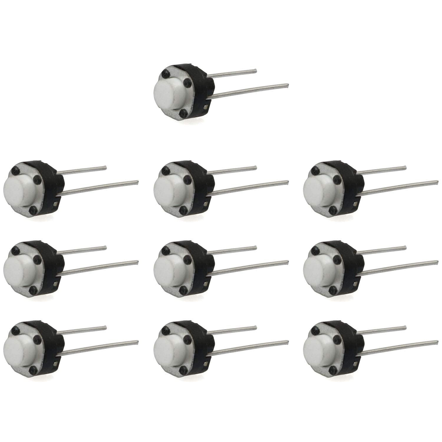Tactile Push Button Switch 10PCS 2 Pin 6x6x5mm DIP Round Micro Switch Tact Switc