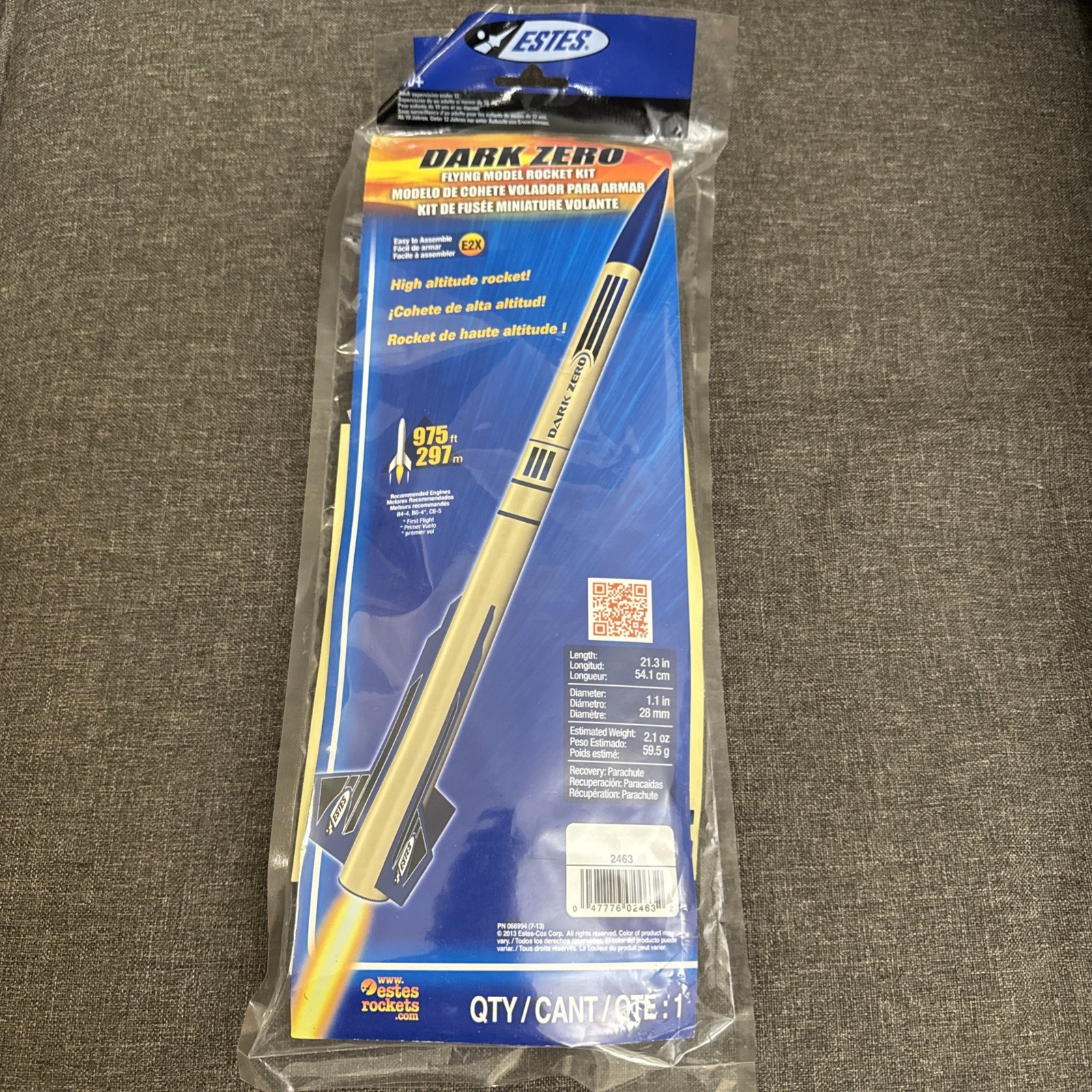Estes Dark Zero High Altitude Rocket Flying Model Rocket Kit 2013 New