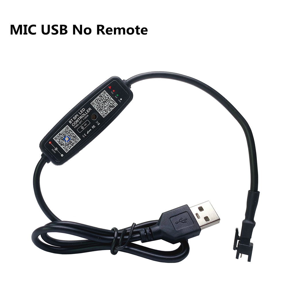 WS2812 SK6812 WS2811 LED Pixels Controller APP Bluetooth Music With Mic USB DC