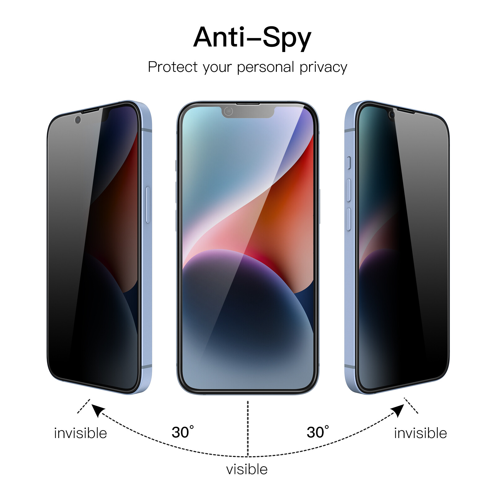 JETech Privacy Screen Protector for iPhone 14 6.1-In with Camera Lens Protector