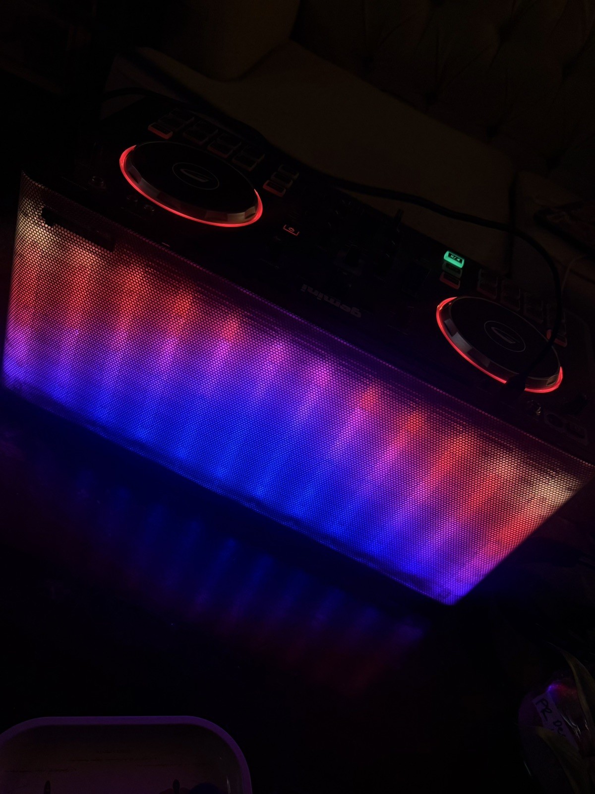 Gemini MIX2GO Pro Portable DJ Mixer with LED Light Show and Built-In Speakers