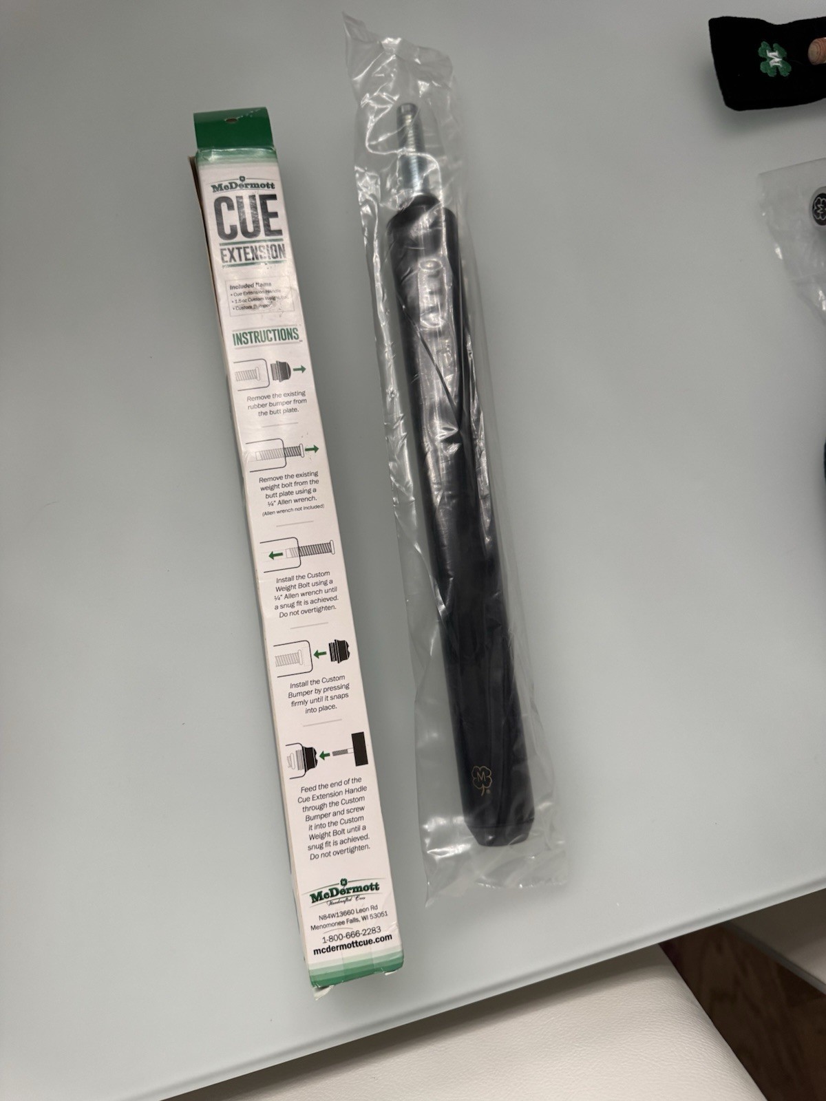 McDermott 11" Billiard Pool Cue Extension - WITH EXTRA WEIGHTS!!
