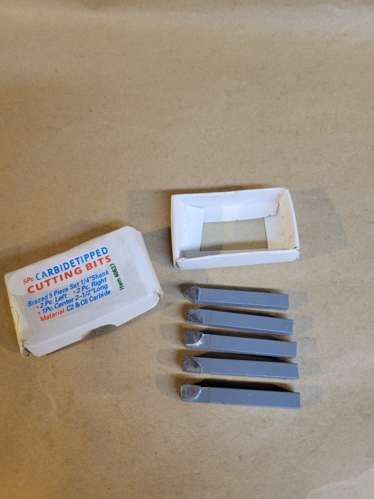 Harbor Freight 40637 Lathe Bit Set 1/4" Carbide Tipped C2 – NEW – 5pcs Machinist