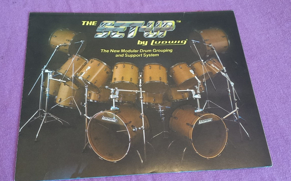 Vintage Ludwig Modular setup 1980 large Fold Out catalogue wall chart colour vgc