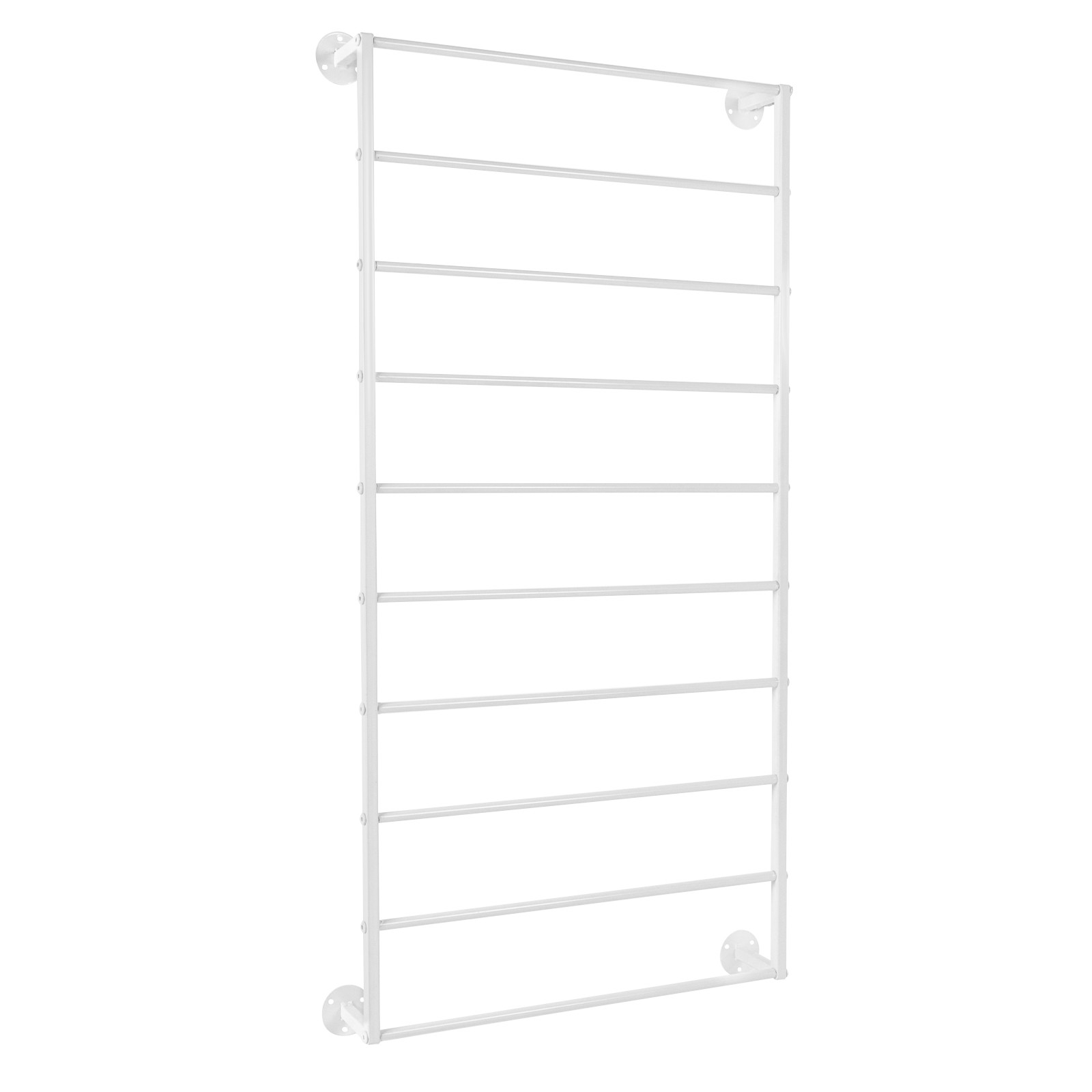 10-Tier Wall Mounted Scarf Rack Wall Mounted Display Rack Towels Storage Rack