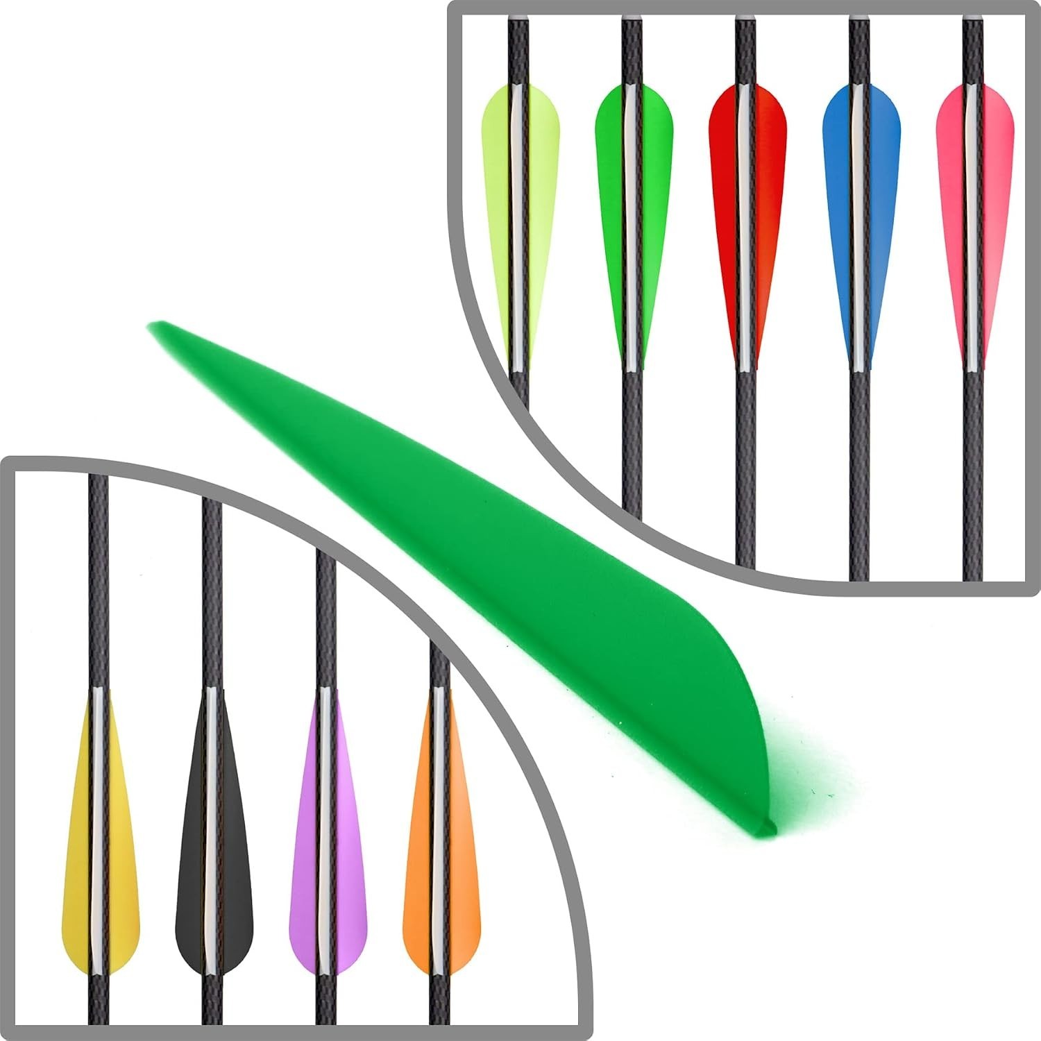 Streamlined Archery Vanes 4 Inch - 50-Pack for Enhanced Arrow Performance