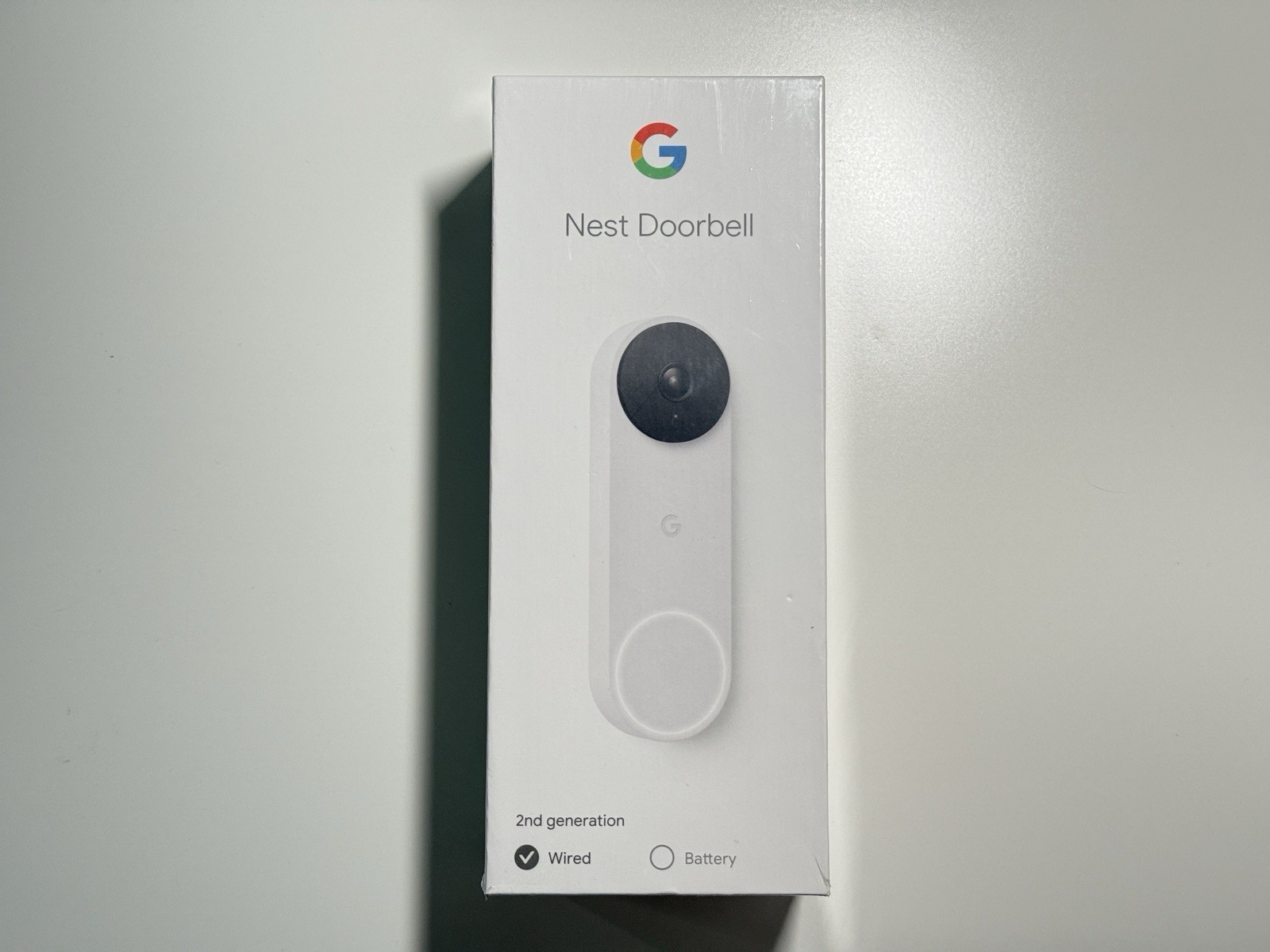 Google Nest Doorbell (Wired, 2nd Gen) Video Doorbell Security Camera 720p - Snow