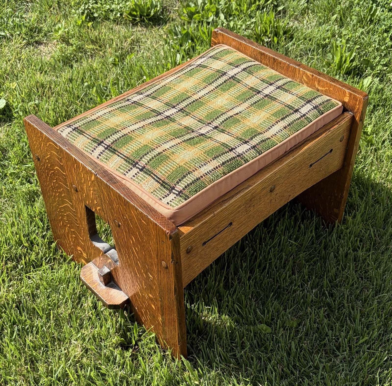 Lakeside Craft Shops Mission Oak Arts & Crafts Footstool, Circa 1910