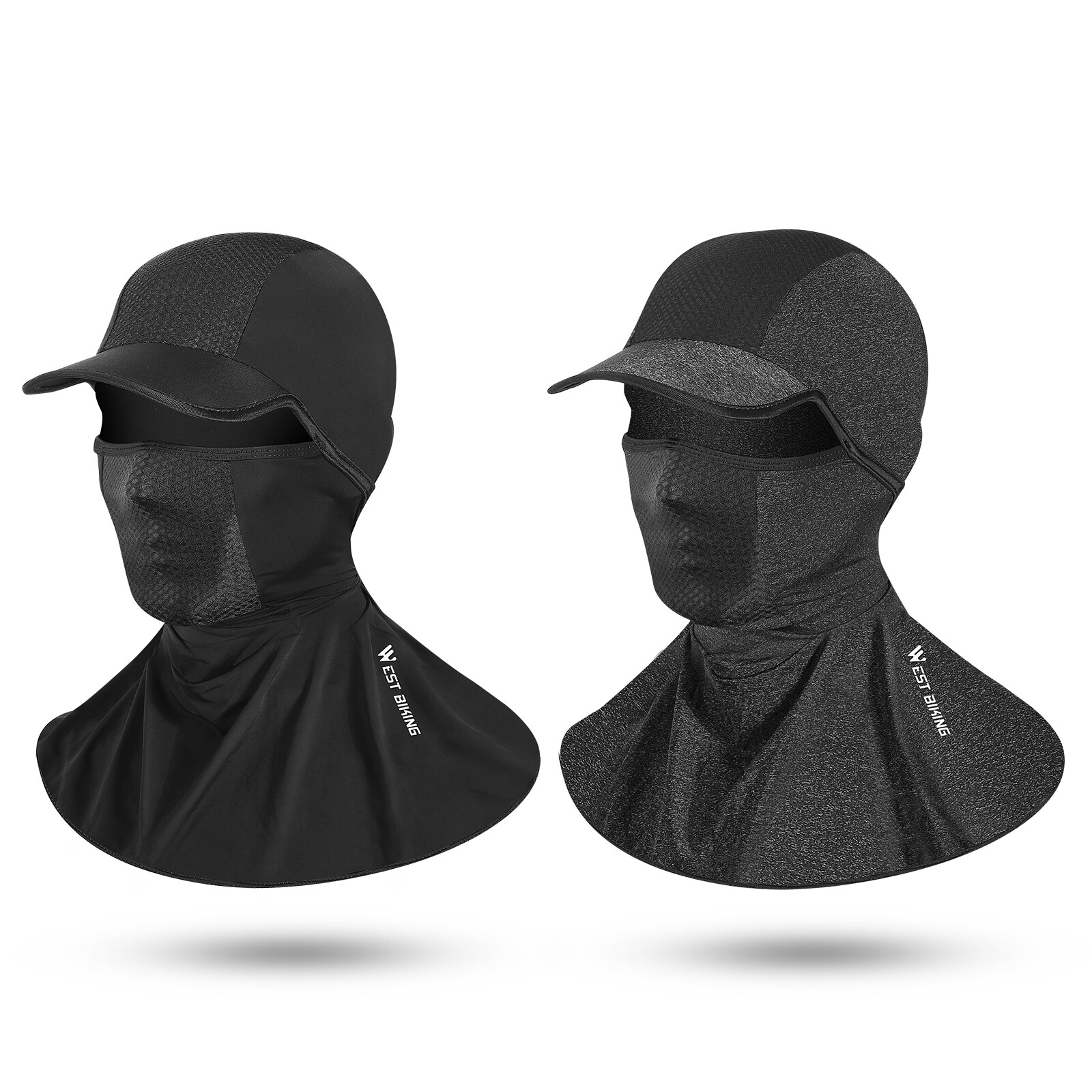 WEST BIKING Cycling Motorcycle Headgear Ice Silk Face Mask Sun Cap Hat With Brim