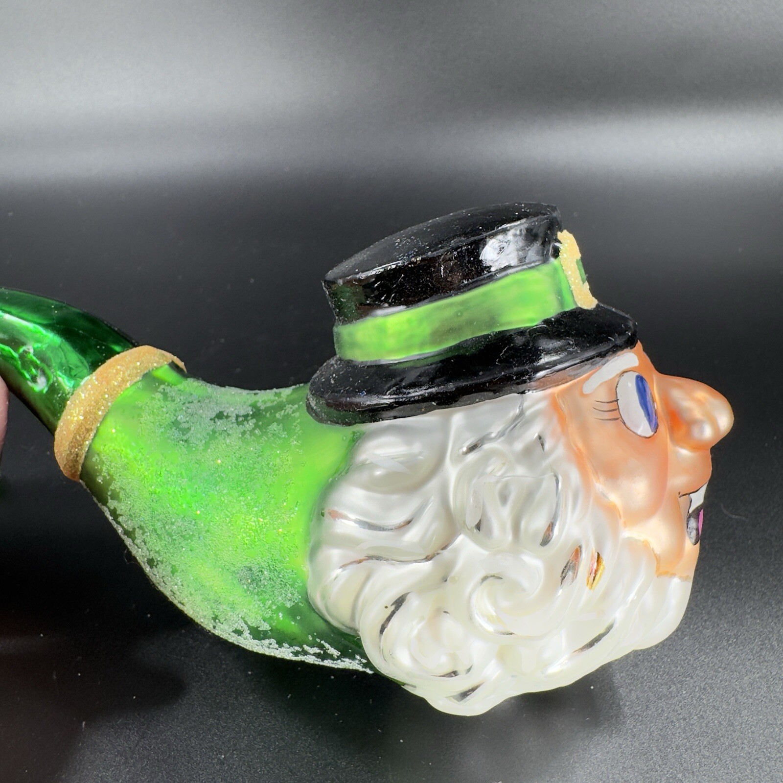 Christopher Radko Lucky Pipe Ornament Leprechaun Irish St Patricks W Sticker