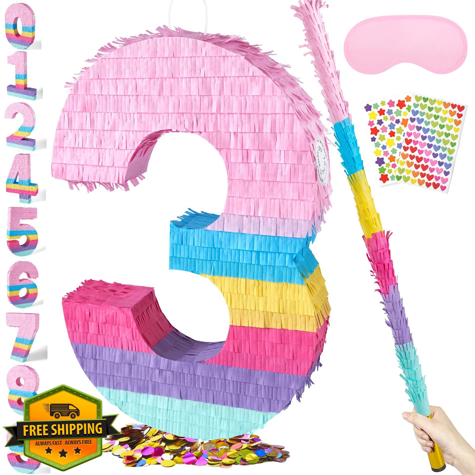 PCFING 20" Number 3 Piñata