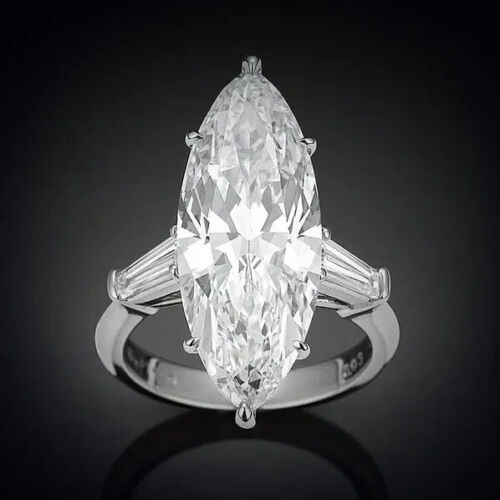 Marquise Cut 4.20 Ct Diamond Lab-Created Engagement Ring 925 Sterling Silver