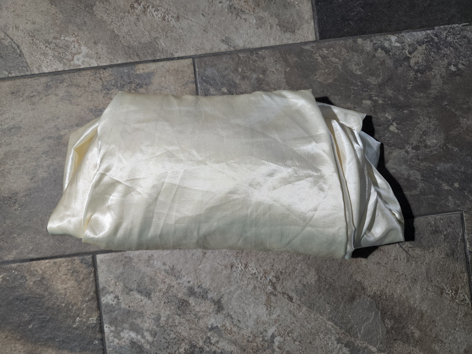 Satin Fitted Sheet Silky Bed Sheet Soft Luxury cream color polyester