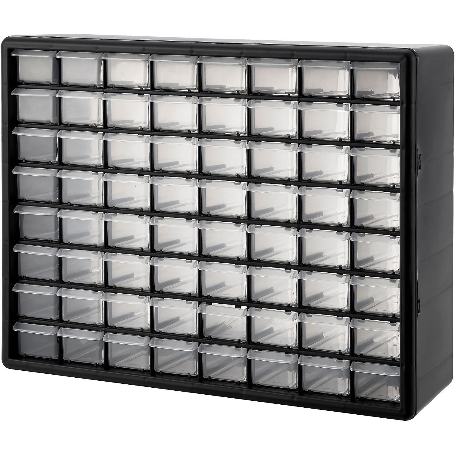 Global Industrial 64 Drawers Plastic Drawer Parts Cabinet 20"W x 6-1/2"D x 16"H