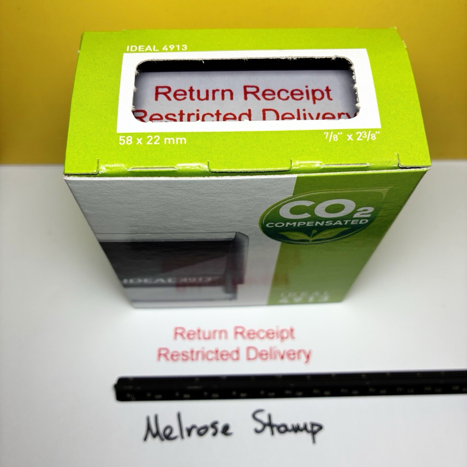 Return Receipt Restricted Delivery Rubber Stamp Red Ink Ideal 4913