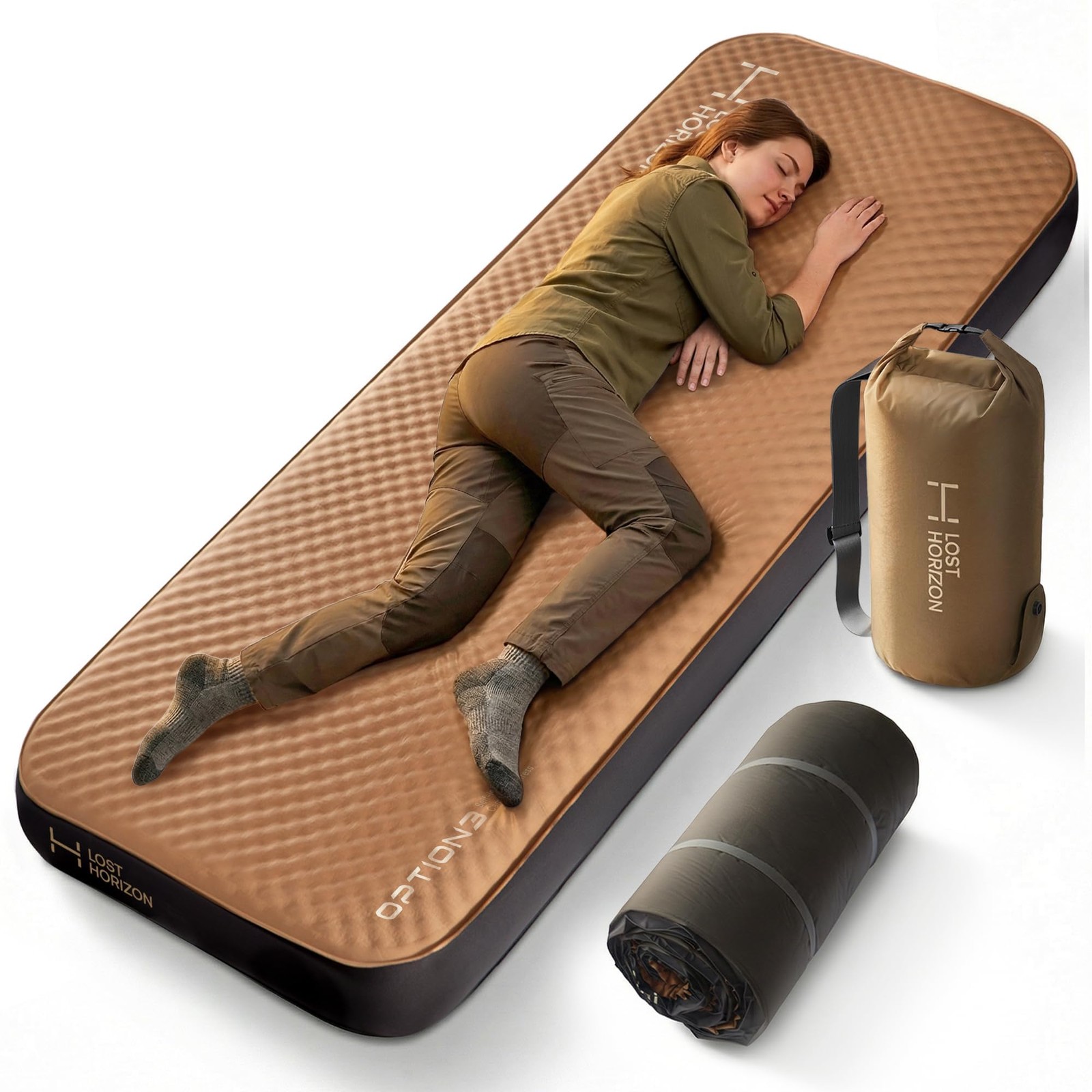 Air & Foam Camping Mattress, Self-Inflating Sleeping Pad, 4.5" Thick, with Pu...