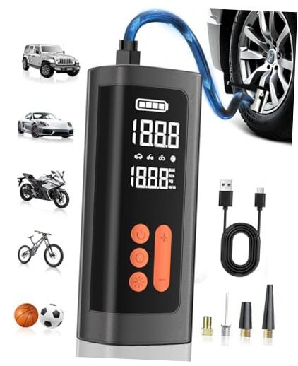 Tire Inflator Portable Air Compressor, Air Pump for Car Tires 3-150PSI