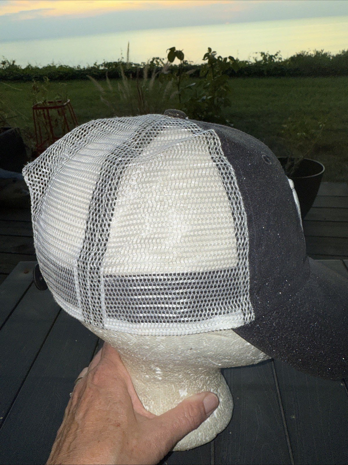 Detroit White Script D on Dark Gray Sparkle Hat Cap Women’s White Mesh SnapBack