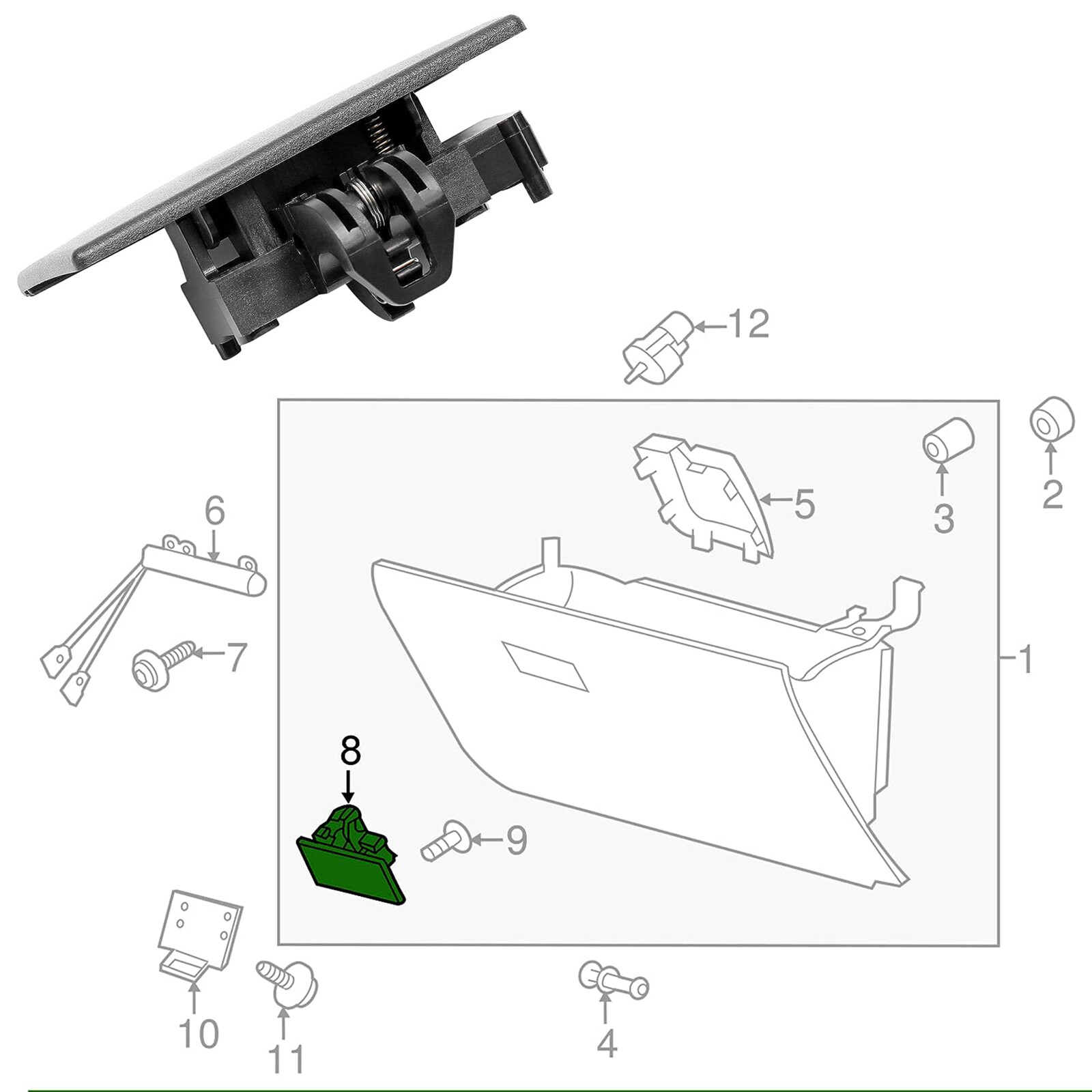 Glove Box Lock Handle Latch Open For Ford F-150 F150 2009 2010 2011 2012 2013 14