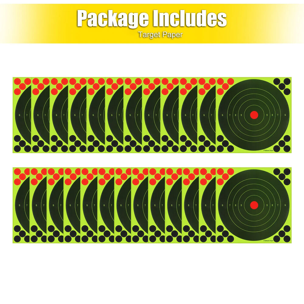 60 Pack 8" Shooting Targets Splatter Gun Rifle Paper Target Practice Exercise