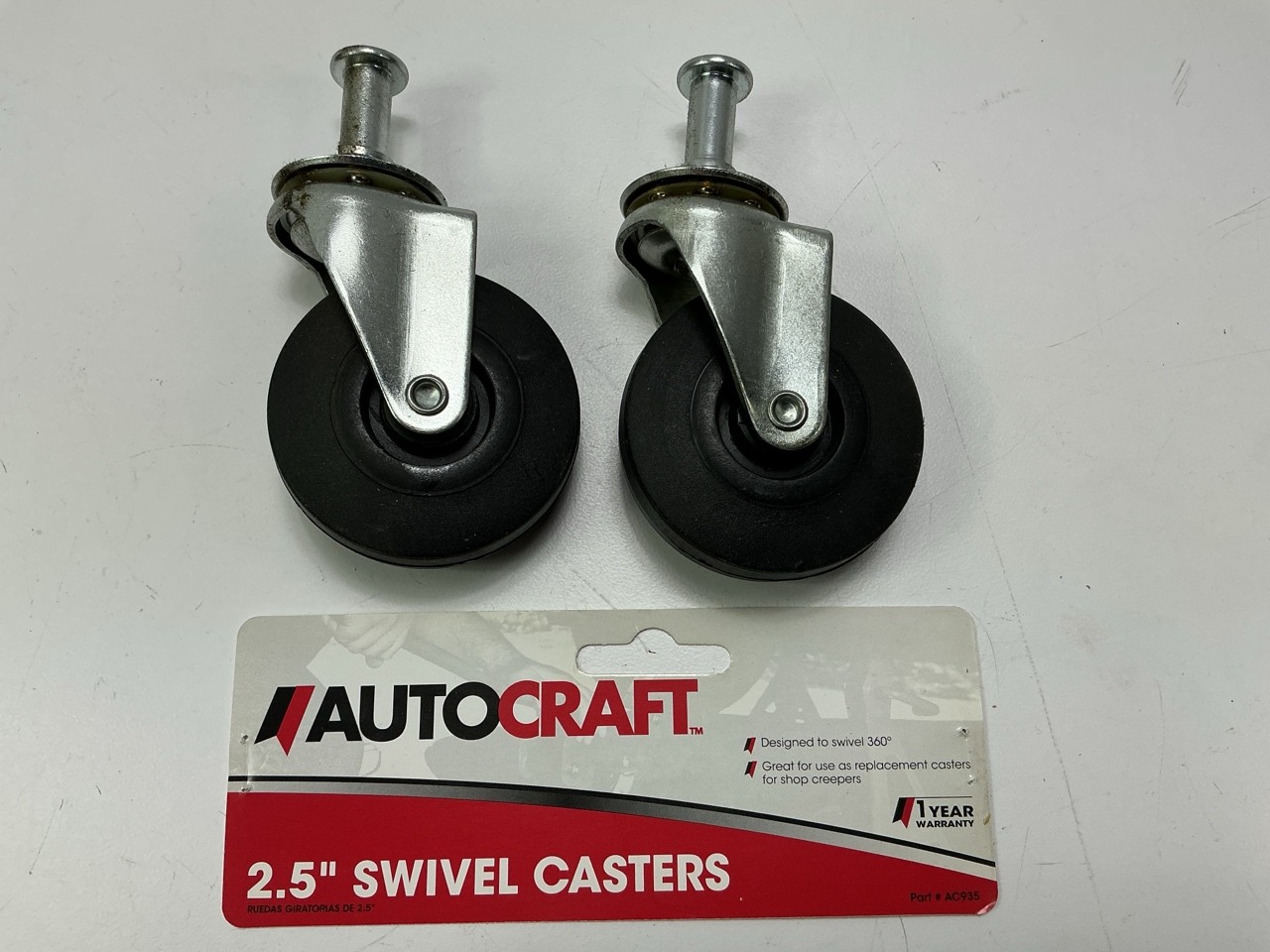 Autocraft AC935 - 2.5" Replacement Swivel Caster Wheels