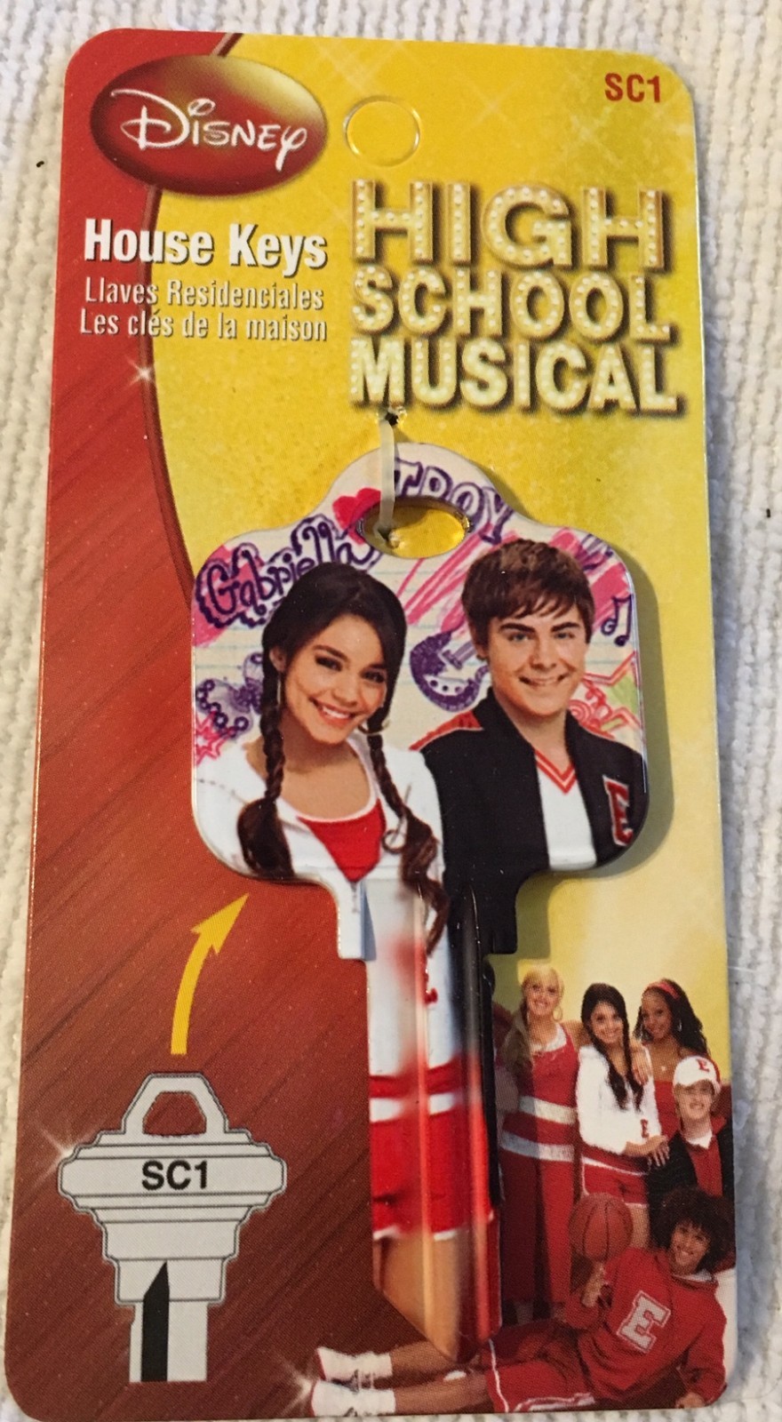 HIGH SCHOOL MUSICAL TROY AND GABRIELLA KEY BLANK-SC1-FOR SCHLAGE LOCKS