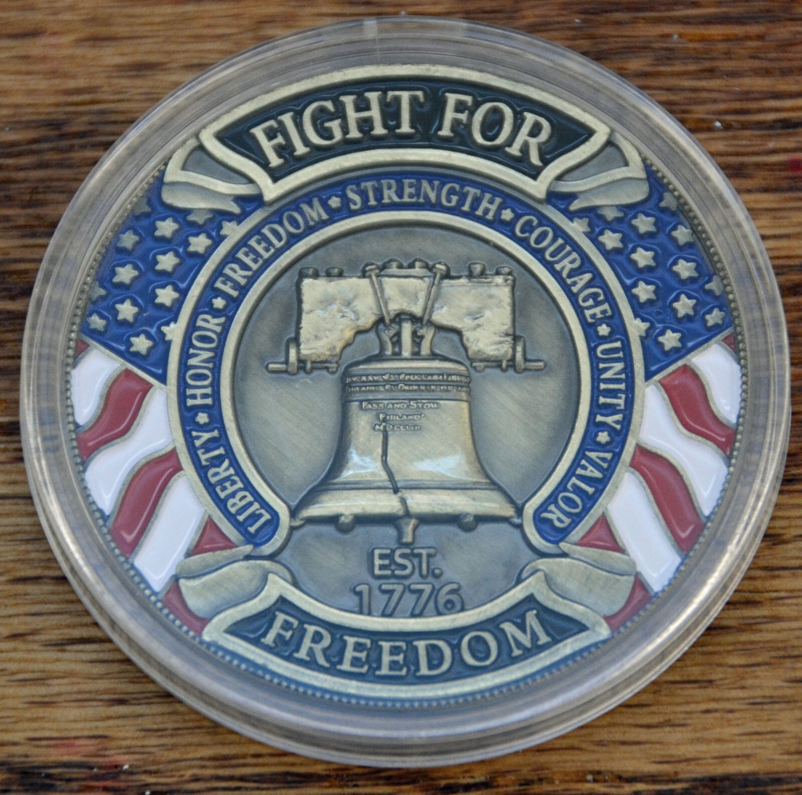 FIGHT FOR FREEDOM Challenge Coin / Hold The Line/ Ronald Reagan Freedom Quote