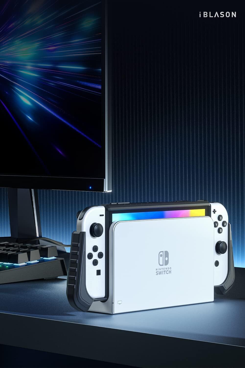 i-Blason Armorbox for NintendoSwitch OLED Case Dockable Back Cover Easy Snap-on