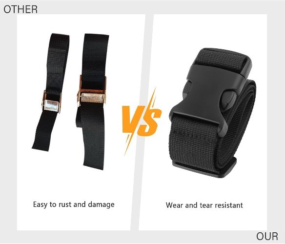 2PCS 39-Inch Adjustable Car Battery Tie Down Strap with Elastic Buckle, Compatib