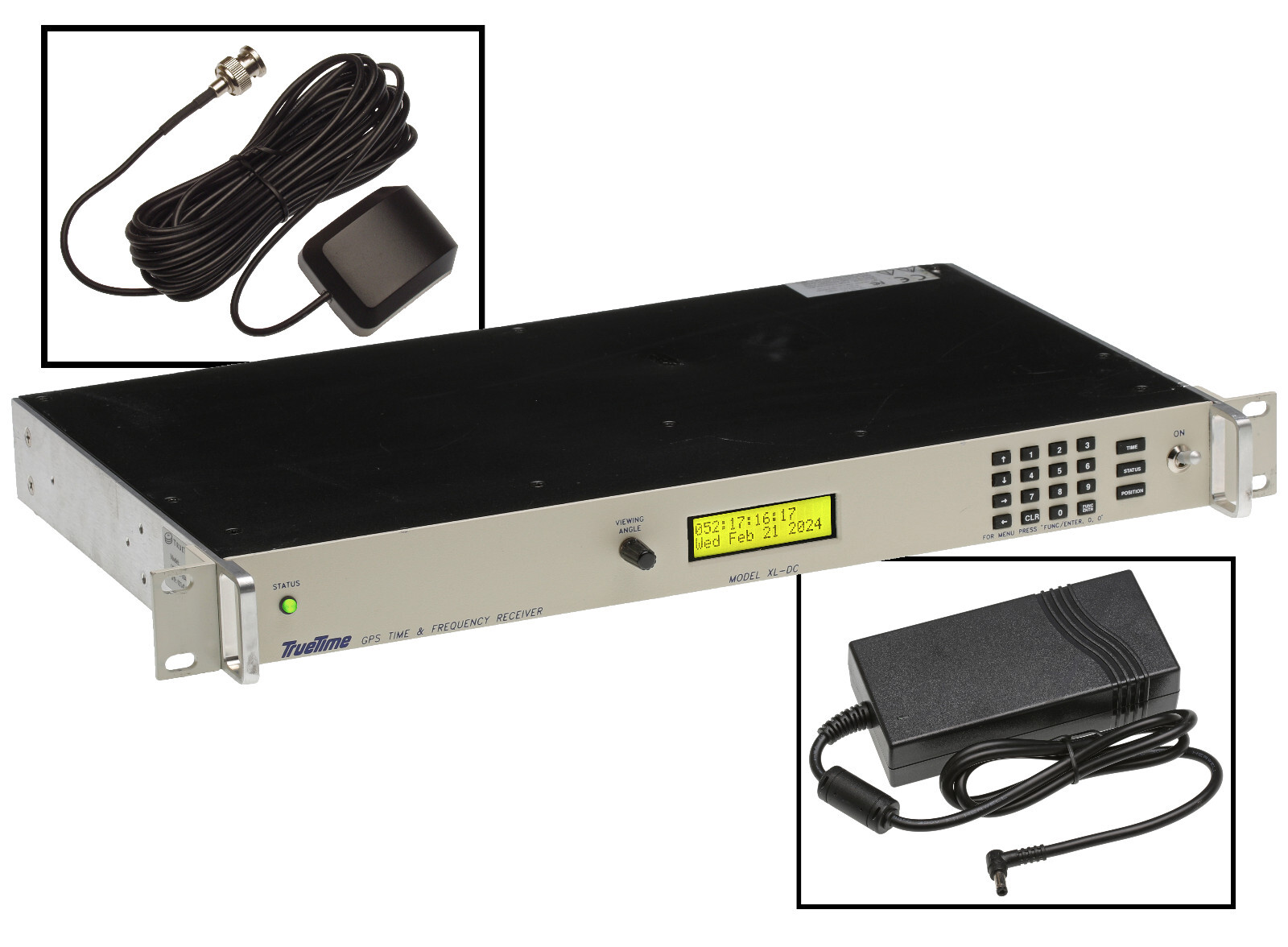 TrueTime Symmetricom XL-DC GPS 10MHz Oscillator IRIG-B Timecode LCD w/ 48V Power