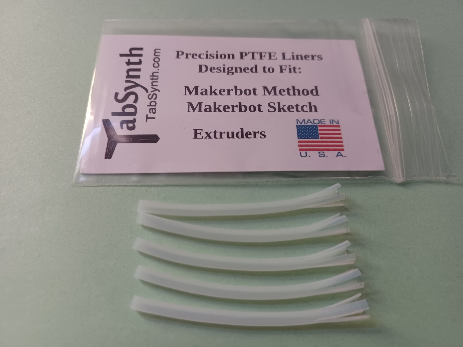 Teflon Guide Tubes or  Makerbot Method Extruders (5 Pack)