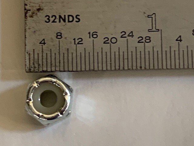 8-32 ZINC NYLON INSERT STOP LOCK NUT - 100 PIECES