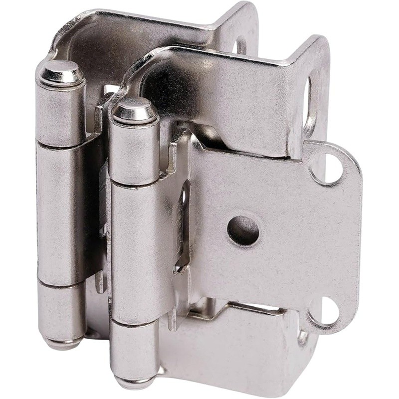 50 Pack Self Closing Brushed Nickel Cabinet Hinges W/ Screws & Bumpers New