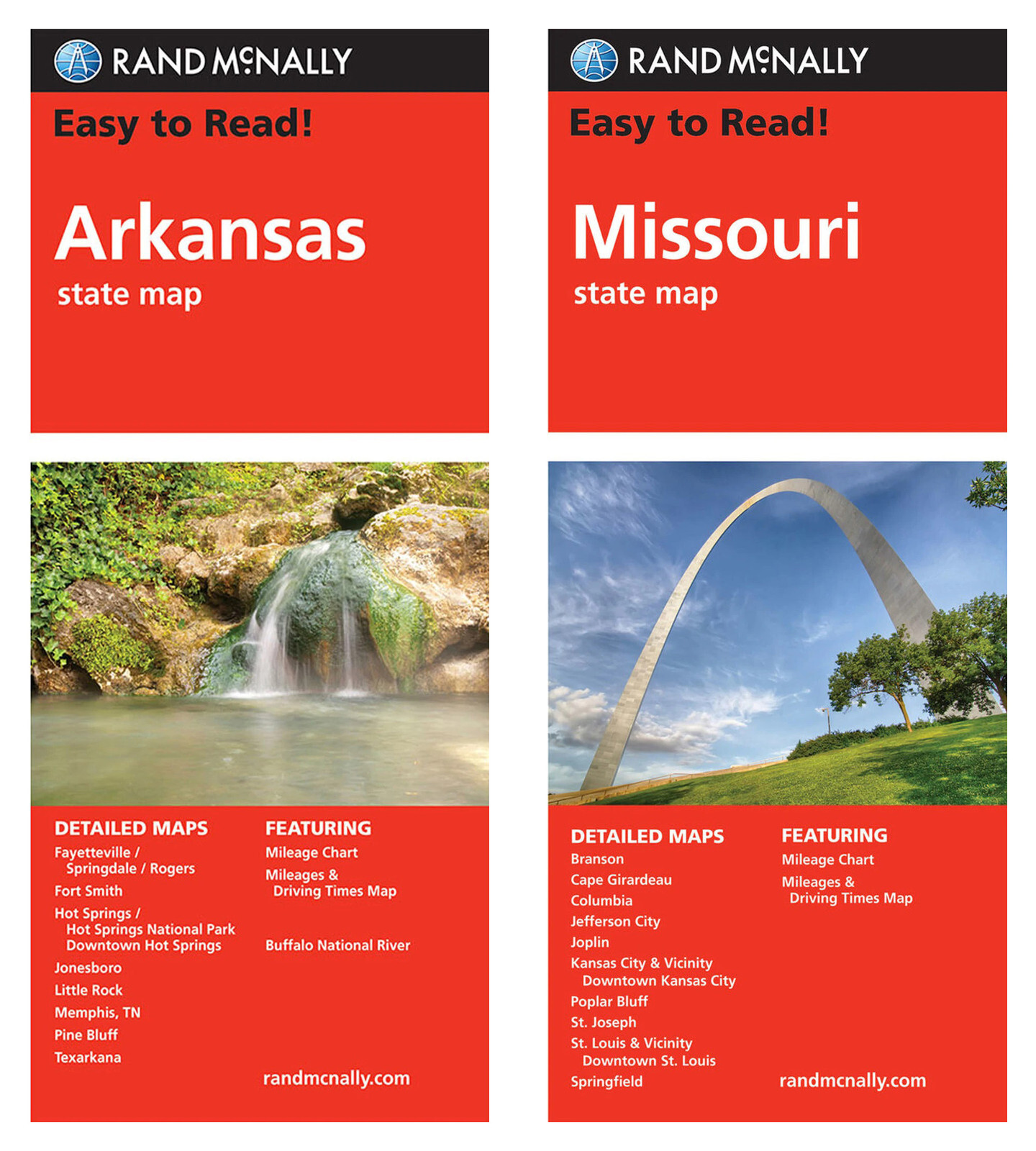 Rand McNally State Maps: Arkansas and Missouri (2 Maps)