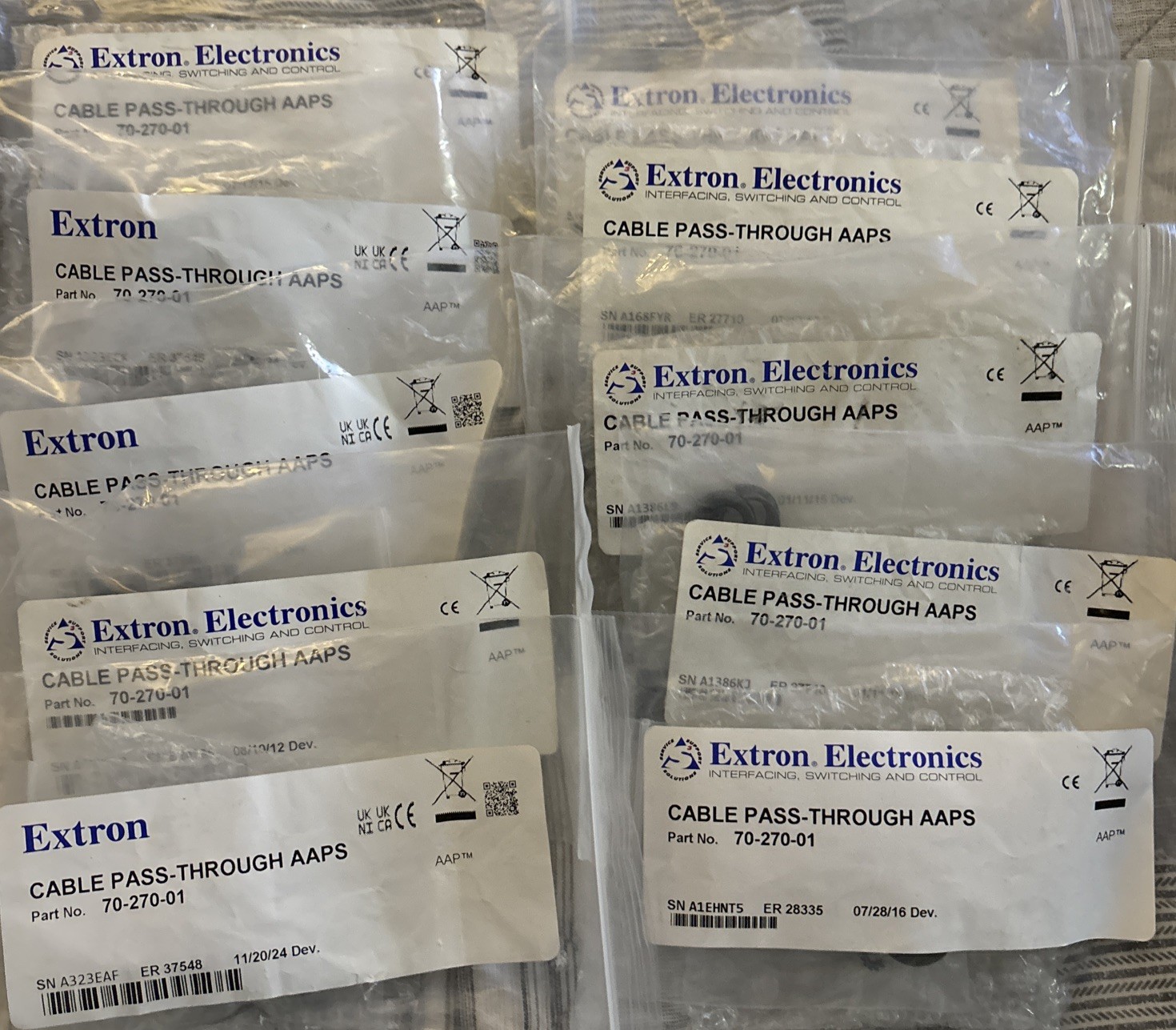 Extron 70-270-01 AAP Cable Pass Through Black | Lot of 10 NEW