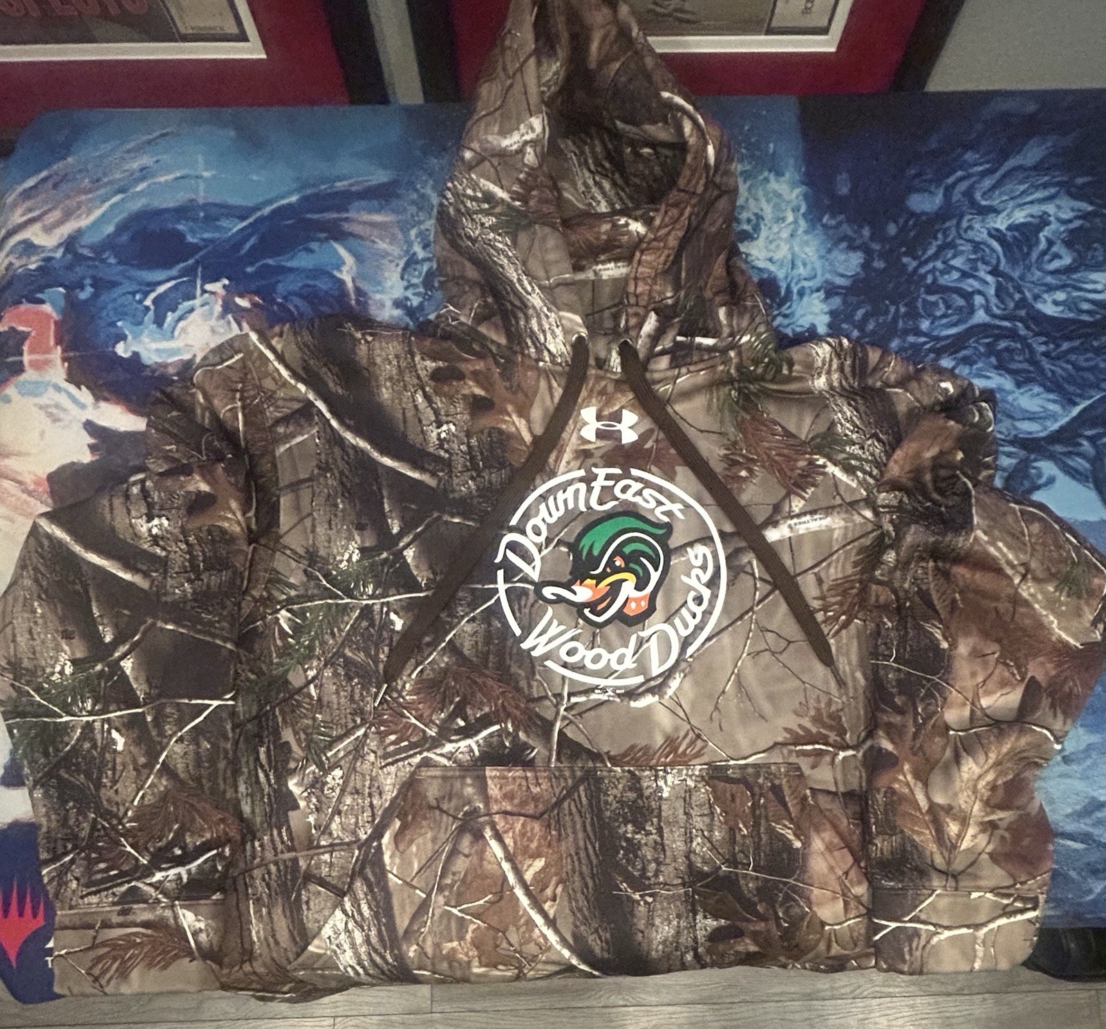 Under Armour Woods Camo Down East Wood Ducks Fleece Lined Hoodie Men’s XL