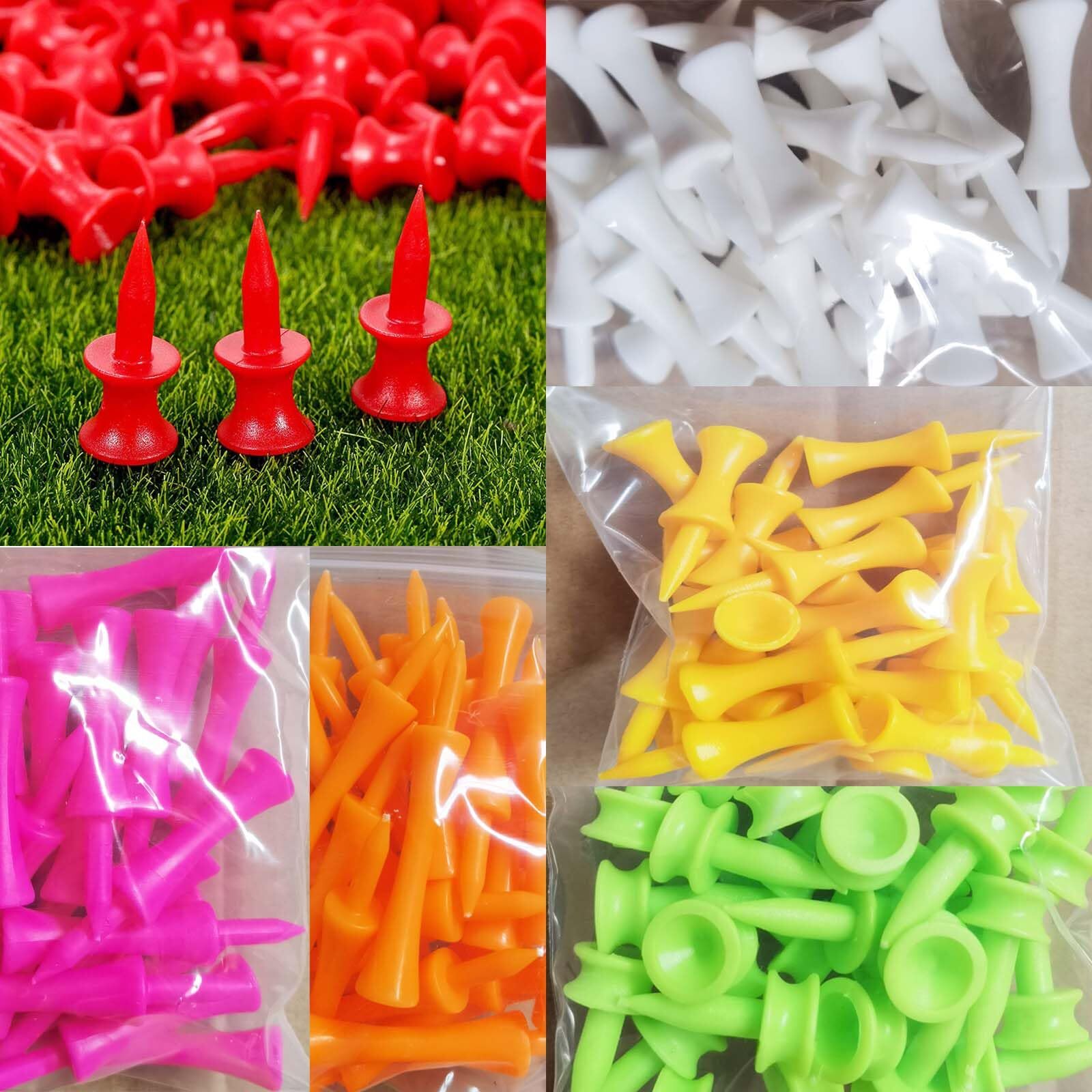 70 Pcs Golf TeesGolf Step Down Tees Value Multiple Colors Size BulkPlastic Un...