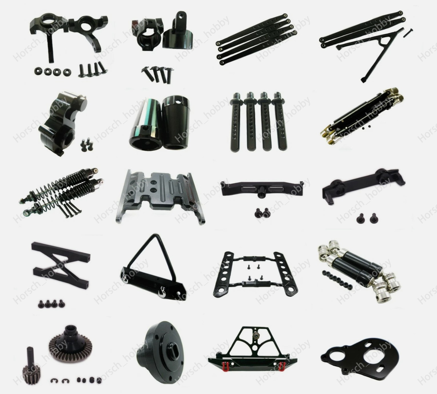 Black aluminum metal Upgrade parts Fit For 1/10 AXIAL SCX10 ELECTRIC 4WD Rc Car