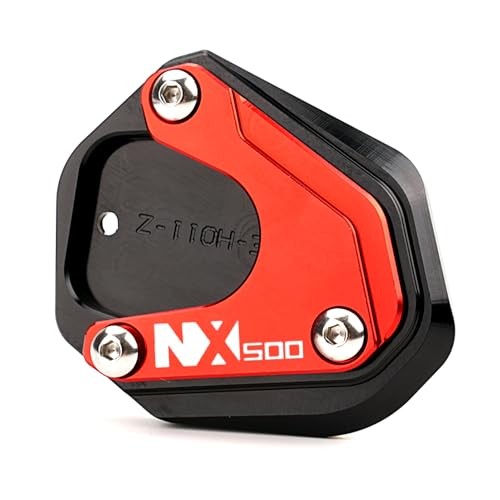 CNC Motorcycle Kickstand Pad Foot Side Stand Extension Support Plate Pad Red