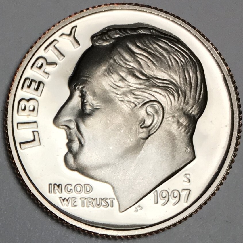 1997-S Proof Roosevelt Dime - (UNC) Clad KM#195a - D97SC