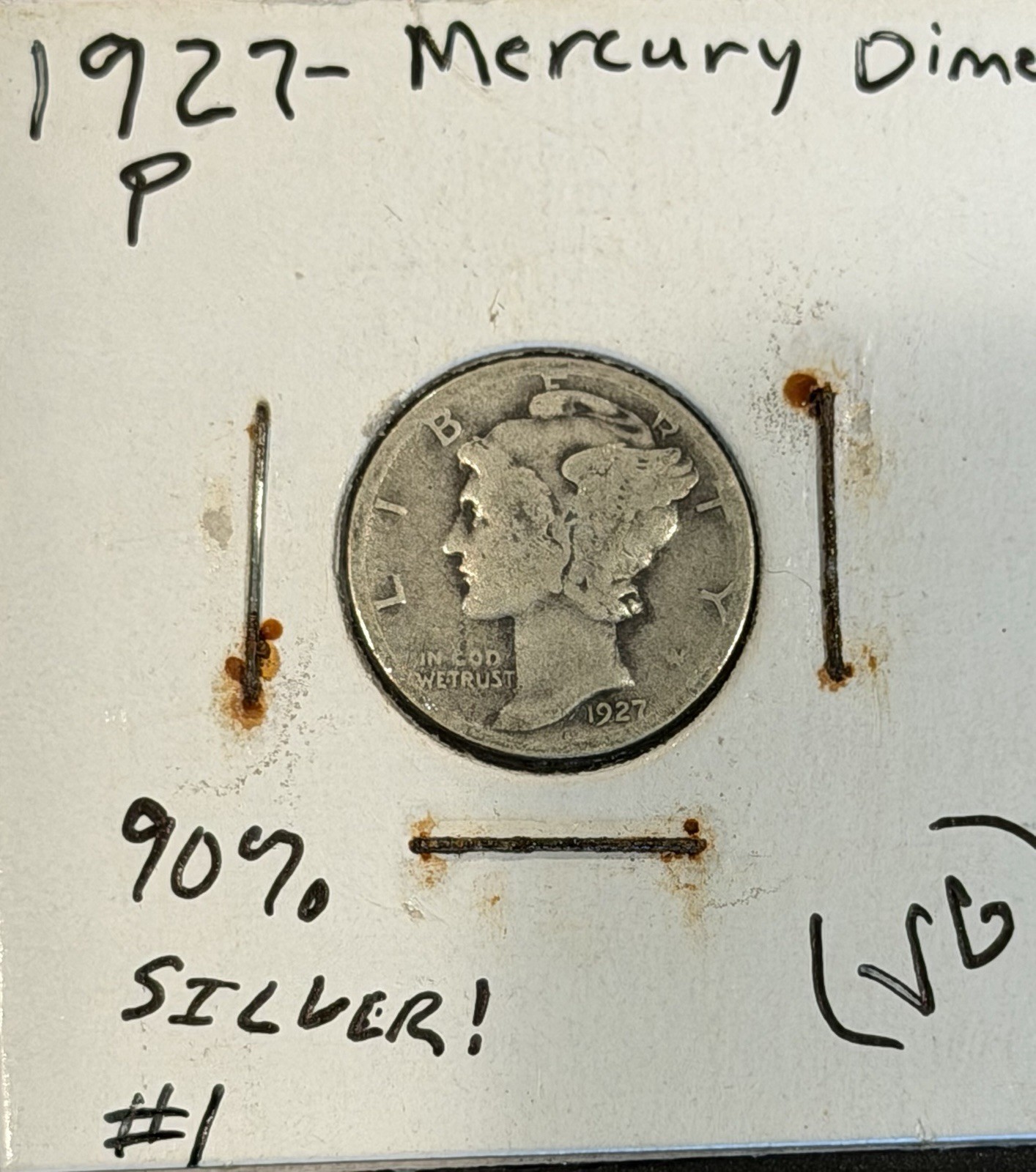 1927 mercury dime Circulated 90% Silver #1