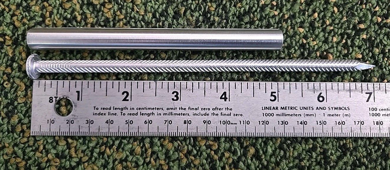 White Amerimax 25043 Aluminum Gutter Spike 7" With Aluminum Ferrule 5" Set of 10