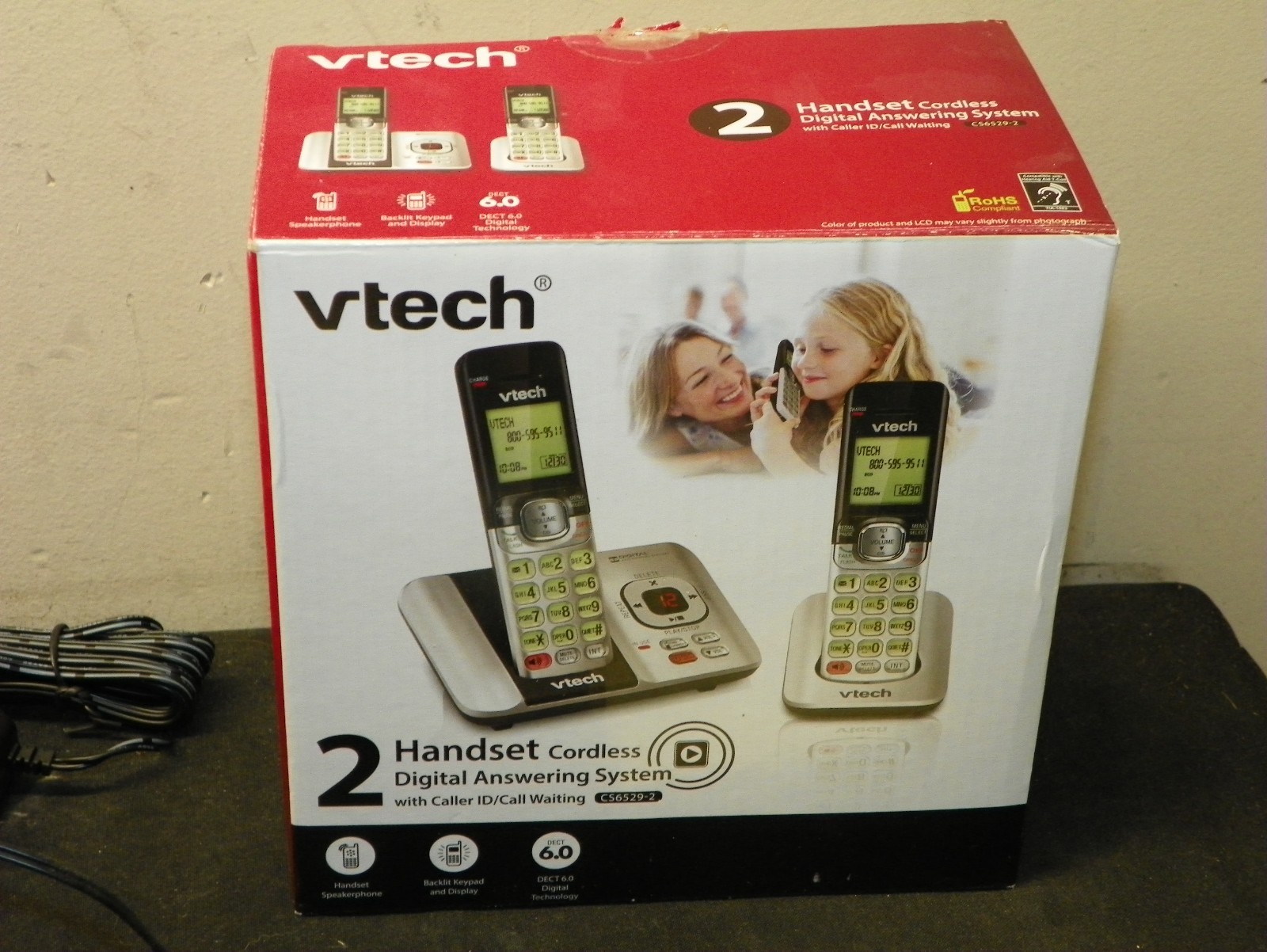 VTech CS6529-2 DECT 6.0 2 Handset Cordless Phone Answering System With Caller ID