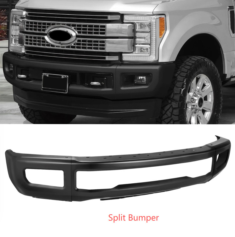 Front Bumper For 2017-2019 Ford F250 F350 Super Duty Steel with Fog Light Holes