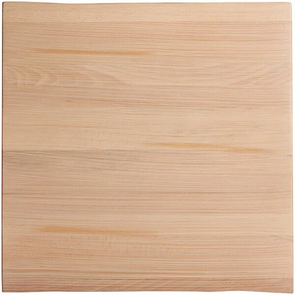 30'' Square Solid Wood Live Edge Restaurant Table Top in White Wash Wood Finish