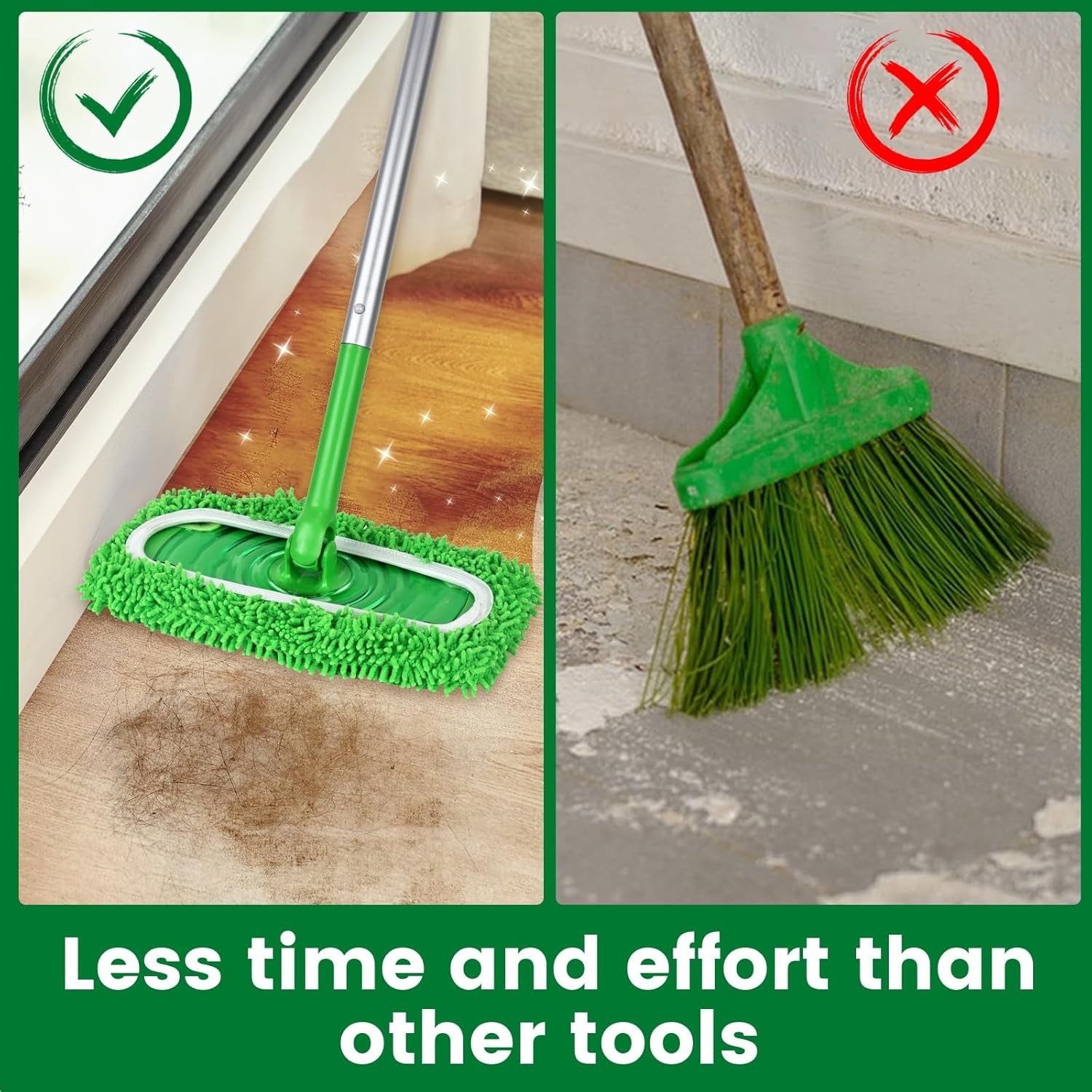 High Absorbency 6 Pack Mop Pads for Sweeper Mops - Washable & Durable