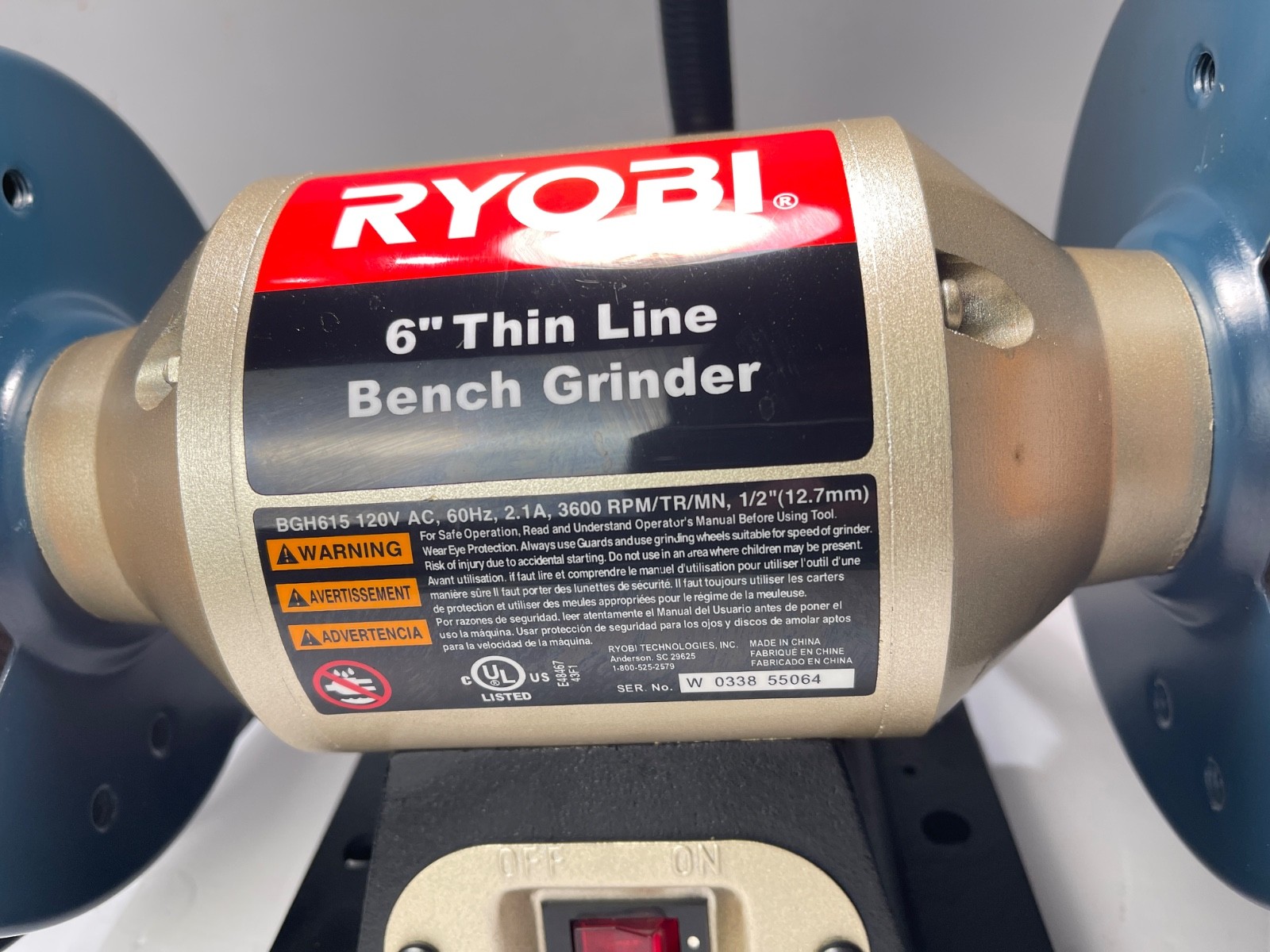 6” Bench Grinder Ryobi Model BGH615 *