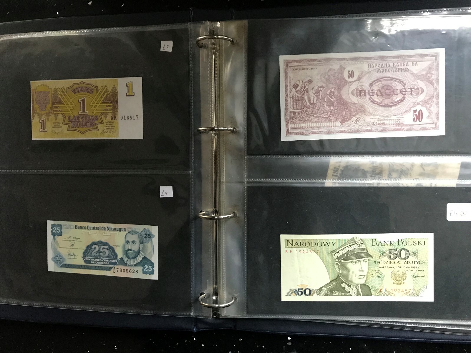 Collection of 42 Early foreign bank notes INC EARLY GERMAN & GB FORCES