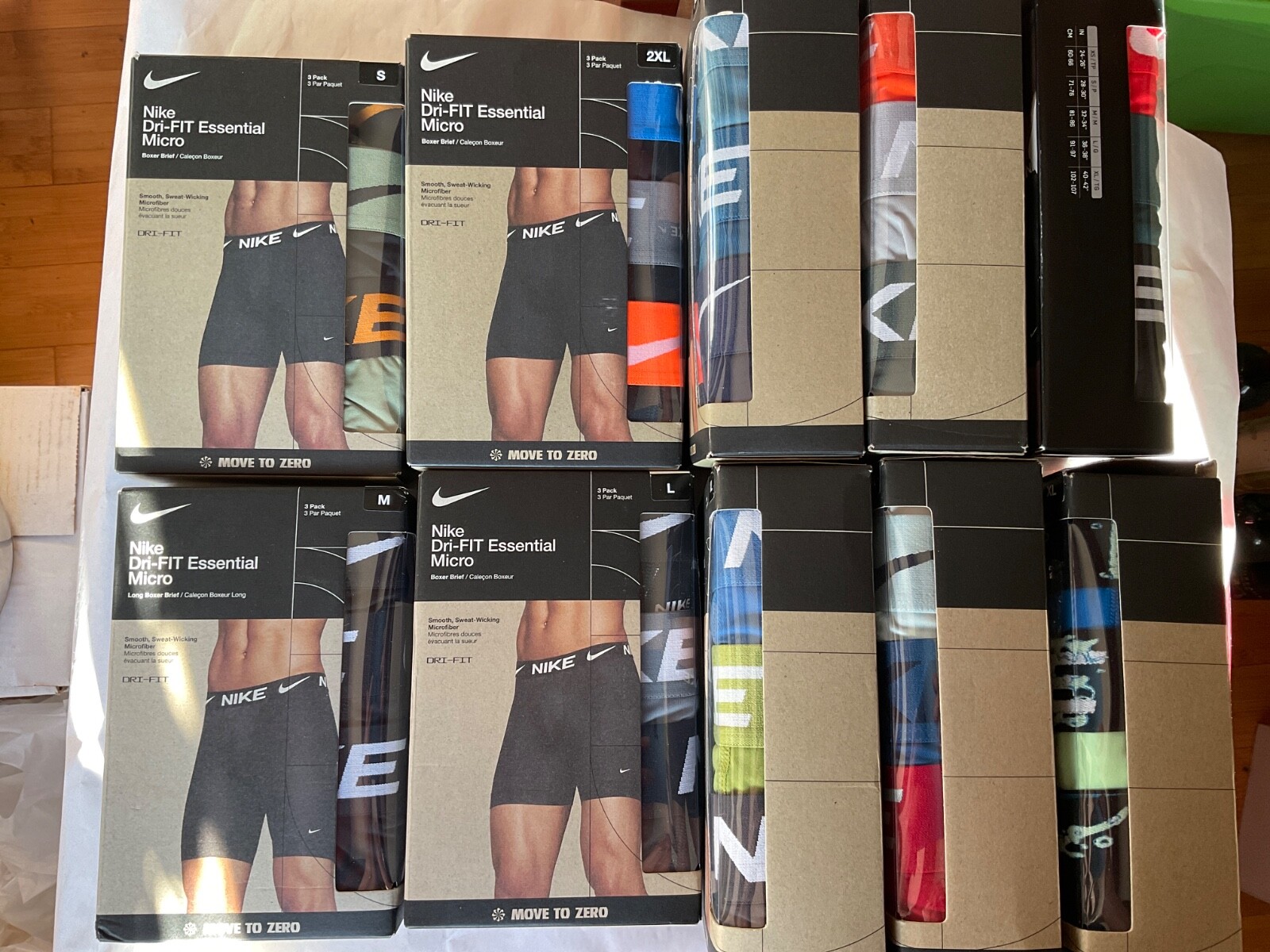 Nike Essential Micro 3-Pack Boxer Brief Dri Fit New Orange Blue Gray Black